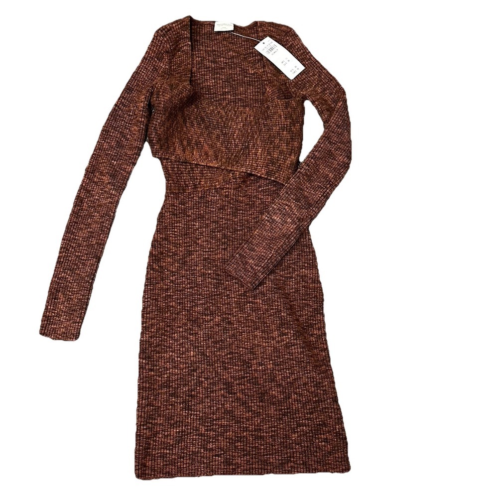 Abercrombie Fitch Soft Collection Sweater‎ Dress Womens XXS Brown Preppy NWT $80